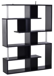 Mobile a Scaffali Libreria 5 Livelli in Legno Nero 120x28.6x160 cm