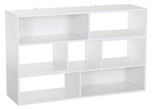 Libreria Salvaspazio per Soggiorno in Legno 120-165 x35x50 cm Bianca