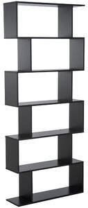 Libreria Design Moderno in Legno con 6 Ripiani Nero 80x23x192 cm