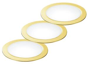 Kit 3 faretti a incasso cartongesso tondi alluminio oro led 10 watt luce naturale - Gt Luce