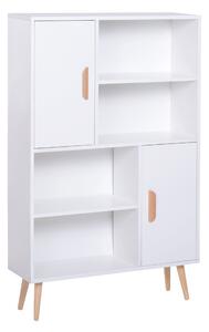 Libreria con Piedini in Legno di Pino Bianco 80x23.5x123 cm