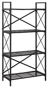 Libreria Scaffale Versatile a 4 Ripiani Stile Industriale Nero 80x40x160 cm