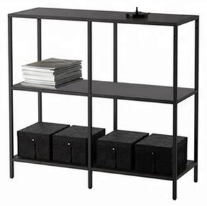 Libreria Scaffale in Metallo 3 Ripiani Nero 100x36x94,5 cm