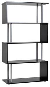 Libreria in Legno a Parete Mobili Ufficio Scaffale Nero 80x30x145 cm
