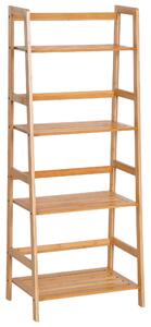 Libreria Scaffale Multiuso a 4 Livelli in Bambù Naturale 48x30x119 cm