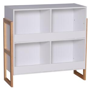 Libreria a Cubo Design Moderno Legno Bianco 86x34x82.5 cm