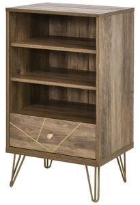 Scaffale Libreria 3 Ripiani 1 Cassetto 48x39x87,2 cm in Truciolare Marrone