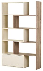 Libreria Scaffale a Ripiani Salvaspazio per Soggiorno in Legno 141x29x176 cm Bianco Rovere