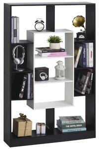 Libreria Moderna 95x22x150 cm in Truciolare Bianca e Nera