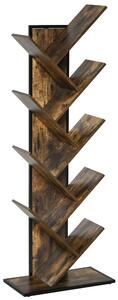 Libreria ad Albero 50x28x142 cm 10 Ripiani Marrone