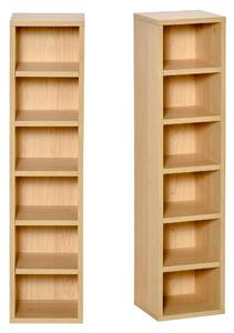 Set 2 Librerie Mobiletti 6 Ripiani in Legno MDF 21x19.2x88.3 cm