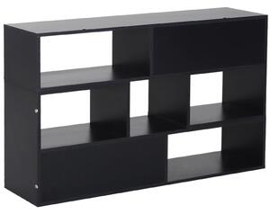 Libreria Salvaspazio per Soggiorno in Legno 120-165 x35x50 cm Nera