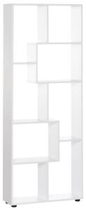 Libreria di Design 8 Ripiani 70x24x178 cm in Legno Truciolare Bianco