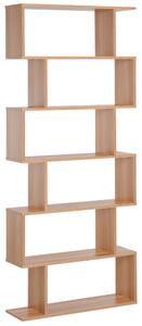Libreria Design Moderno in Legno con 6 Ripiani Legno Naturale 80x23x192 cm