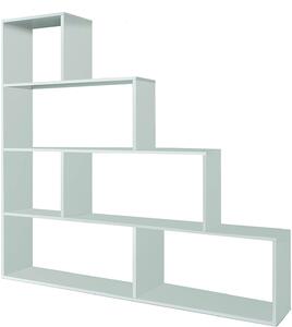 Libreria di Design 145x29x145 cm Scaffale in Legno Bianco Lucido