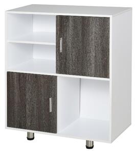 Libreria Mobiletto 5 Ripiani 2 Ante 80x40x96 cm in Truciolare Bianco