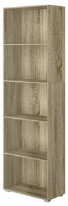 Libreria 5 Ripiani 60x30x195 cm in MDF Rovere