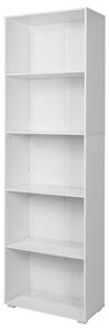 Libreria 5 Ripiani 60x30x195 cm in MDF Bianco