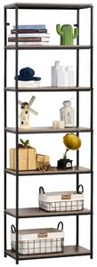 Libreria 7 Ripiani 60x29,5x189 cm in Metallo e Legno