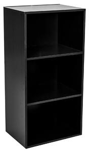 Libreria Modulare 3 Ripiani 40x29,5x80 cm in Legno Nera