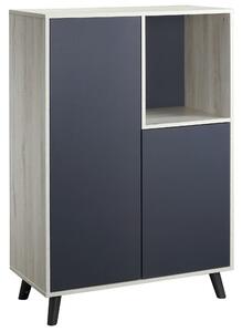 Libreria Moderna 80x40x120 cm 2 Ante 1 Ripiano Grigio Scuro