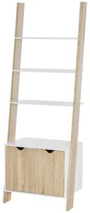 Libreria 4 Ripiani 2 Ante 60x40x171 cm in Legno Truciolare Rovere e Bianco
