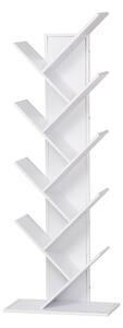 Libreria ad Albero 50x28x142 cm 10 Ripiani Bianca