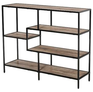 Libreria Scaffale 5 Ripiani 120x32x95 cm in Legno e Metallo Nero