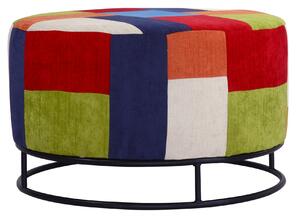 Pouf Rotondo Ø80x51 cm in Tessuto Patchwork XXL
