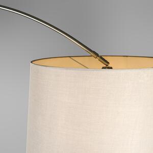 Lampada ad arco in acciaio paralume bianco 45cm - XXL