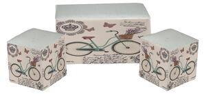 Set 2 Pouf e Panca in Similpelle 60x30x33 cm Bicicletta