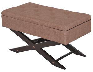 Cassapanca Pouf Contenitore Imbottito Marrone 80x40x42 cm