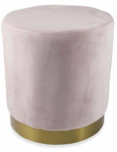 Pouf Poggiapiedi Ø47x50 cm in Velluto Soriani Rosa Cipria