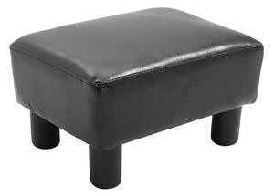 Pouf Poggiapiedi in Similpelle 40x30x24 cm Nero
