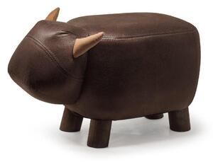Sgabello Pouf Poggiapiedi per Bambini 50x23x27 cm Bisonte Marrone Divina Home