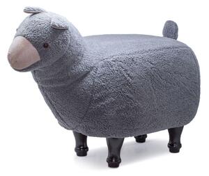 Sgabello Pouf Poggiapiedi per Bambini 68x35x38-53 cm Lama Grigio Divina Home