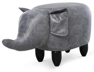 Pouf Poggiapiedi Elefante 72x35x36 cm Grigio
