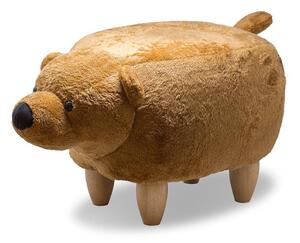 Sgabello Pouf Poggiapiedi per Bambini 65x35x36 cm Orso Bianco Divina Home