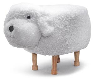 Sgabello Pouf Poggiapiedi per Bambini 67x35x41 cm Cane Barboncino Bianco Divina Home