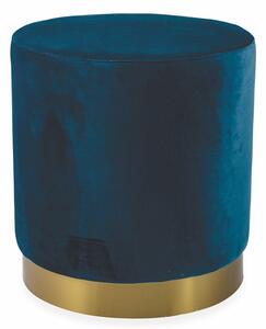 Pouf Poggiapiedi Ø46x48 cm in Velluto Soriani Blu