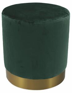 Pouf Poggiapiedi Ø47x50 cm in Velluto Soriani Verde
