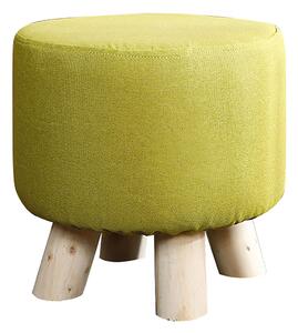 Pouf in Tessuto e Legno di Pino 29x29 cm Fumer Megan Verde