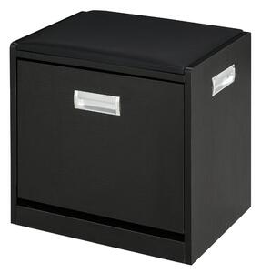 Pouf Sgabello Portascarpe 43x30x44,5 cm in Truciolare Nero