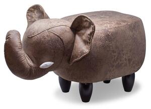 Sgabello Pouf Poggiapiedi per Bambini 65x34x37 cm Elefante Marrone Divina Home