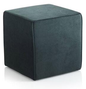 Pouf Imbottita 38x38x38 cm in Velluto Verde