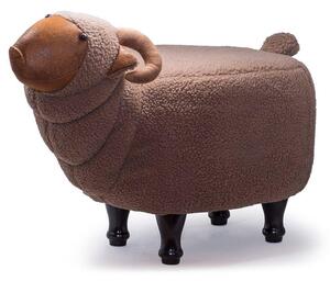 Sgabello Pouf Poggiapiedi per Bambini 68x35x37-50 cm Montone Marrone Divina Home