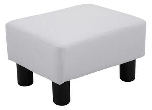 Pouf Poggiapiedi in Similpelle 40x30x24 cm Bianco