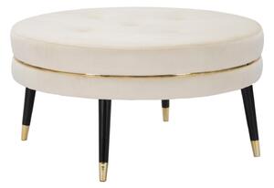 Puff Paris xxl Crema/Oro Ø90x46 cm in Legno Spugna Oro e Nero