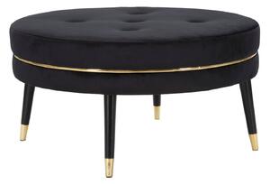 Puff Paris xxl Nero/Oro Ø90x46 cm in Legno e Spugna Nero e Oro