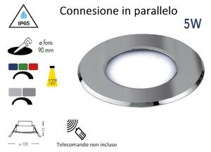 Led rgb da incasso rainbow in alluminio bianco 5w dm 10 cm connessione in parallelo - Gt Luce